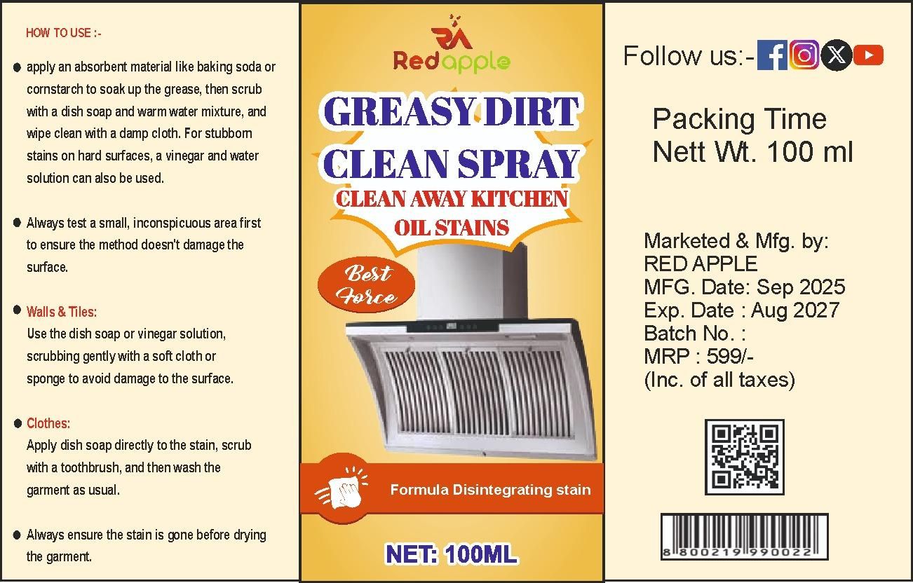 Greasy Dirt Clean Spray 100Ml (Pack of 2)