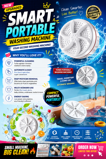 Ultrasonic Turbine Mini Washing Machine
