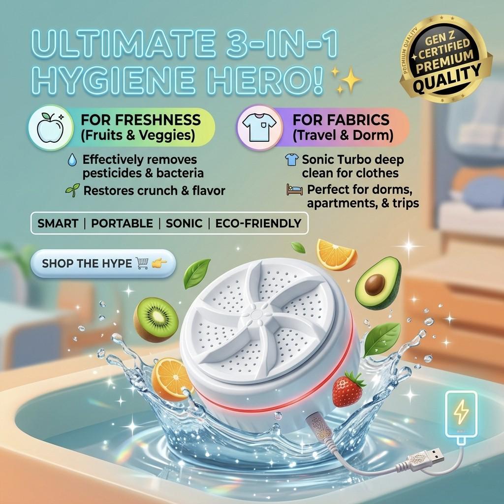 Ultrasonic Turbine Mini Washing Machine